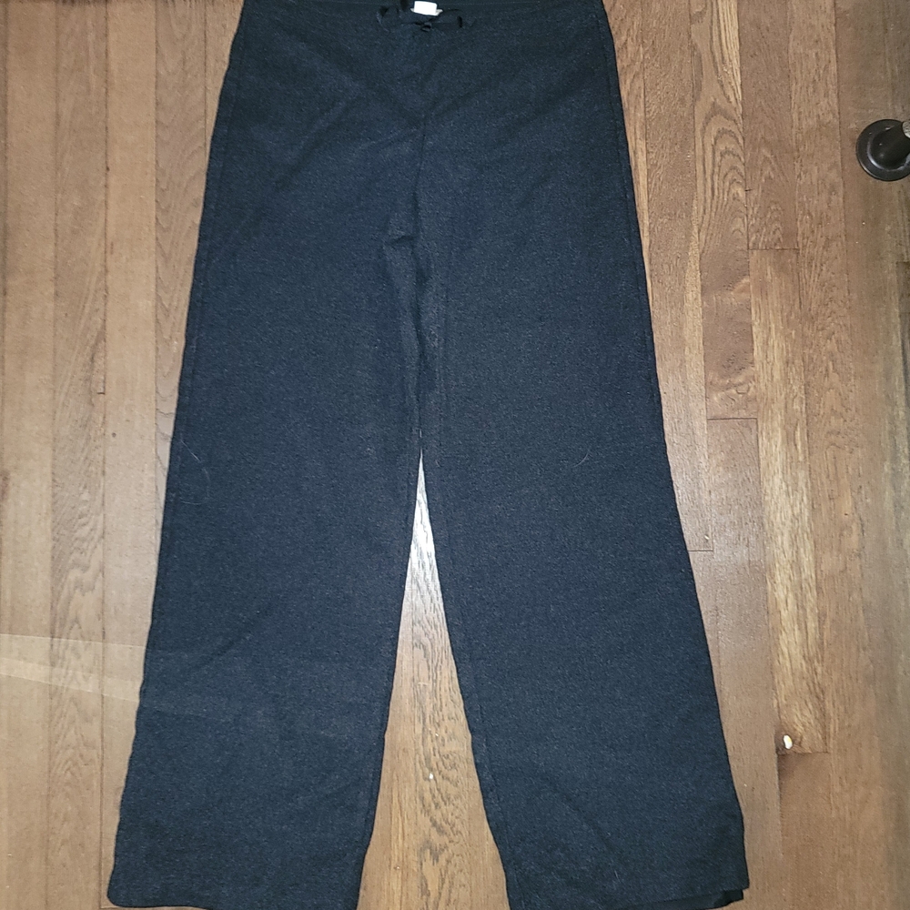 J Crew Wool Dark Gray Wide-Leg Pants